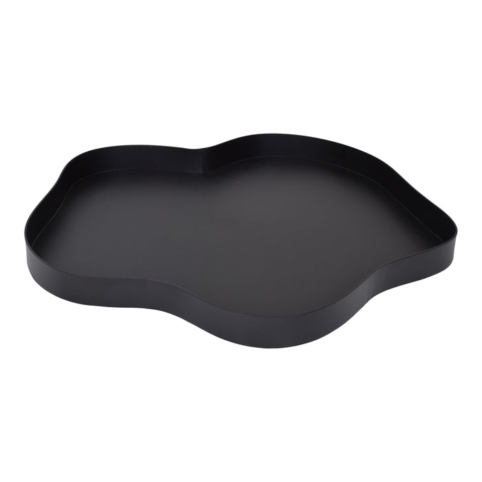 LOFT42 Serva Organisch Metalen Dienblad – Zwart – Ø40 cm