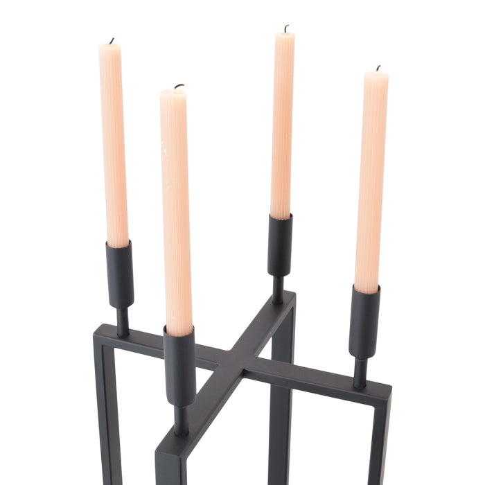 LOFT42 Vloerkandelaar Birk 4 kaarsen - Zwart metaal