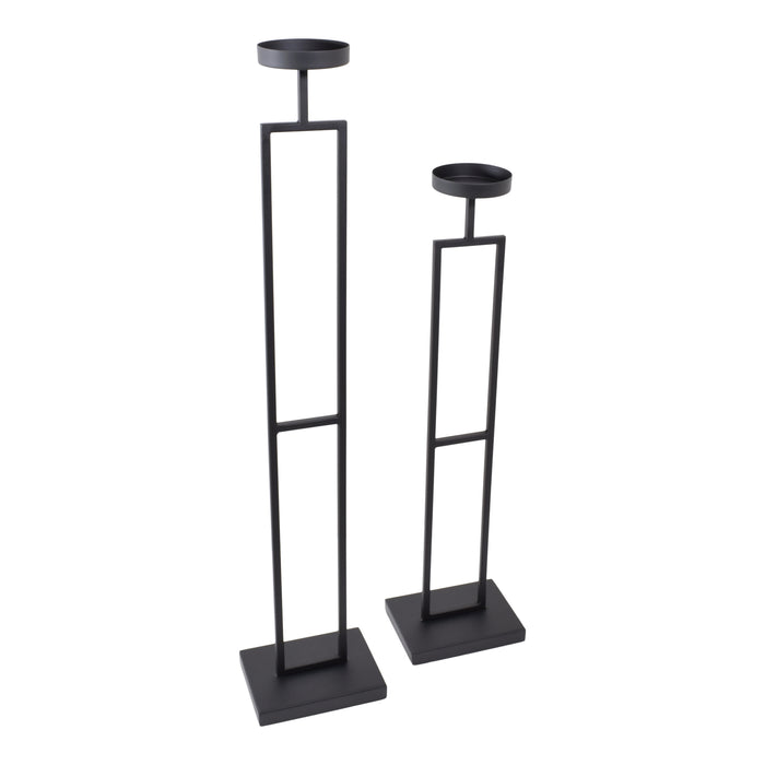 LOFT42 Vloerkandelaar Set Flame - Zwart metaal