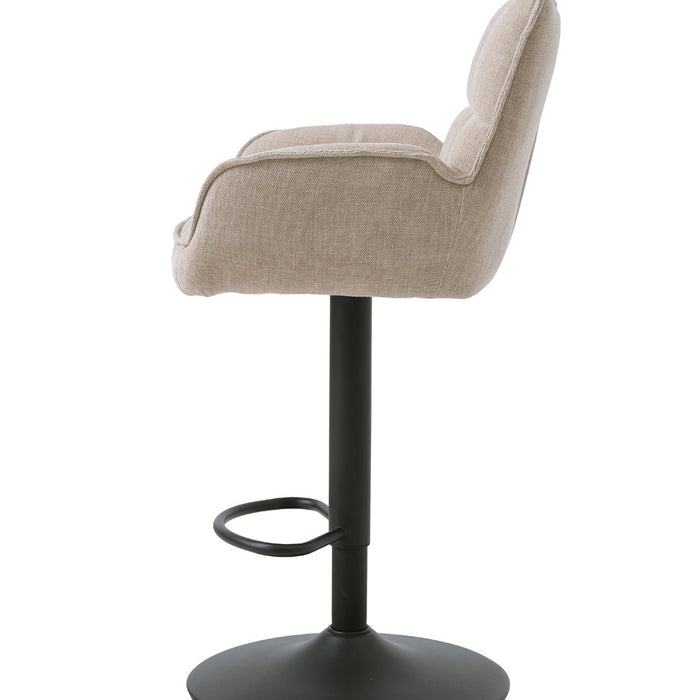 Giga Living - Barstoel Linnen Stof - Verstelbaar - Marilla - Set van 2