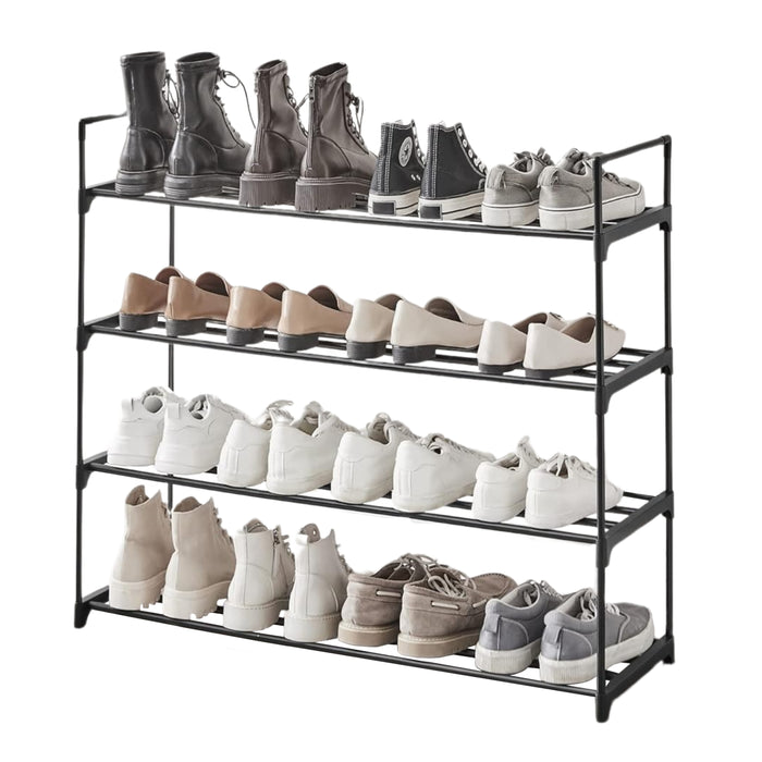 Schoenenrek - stapelbaar - 92x113x30 cm - zwart