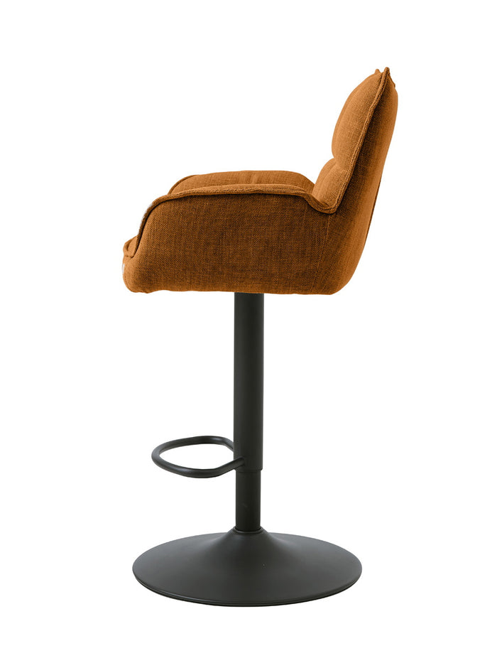 Giga Living - Barstoel Oranje Stof - Verstelbaar - Marilla - Set van 2