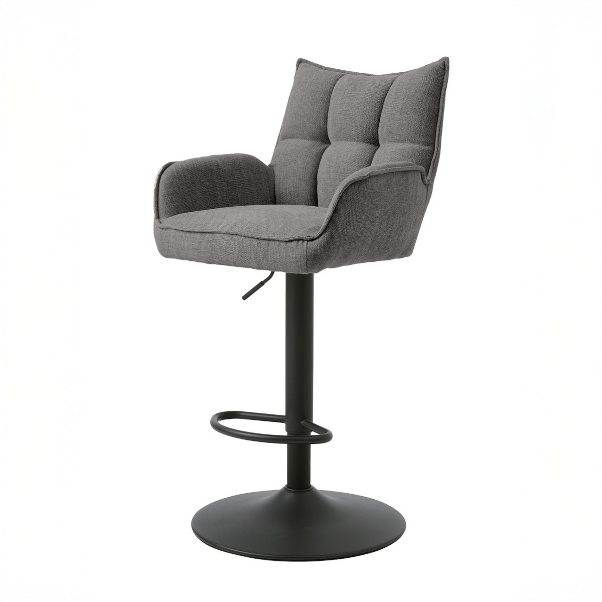 Giga Living - Barstoel Grijs Stof - Verstelbaar - Marilla - Set van 2
