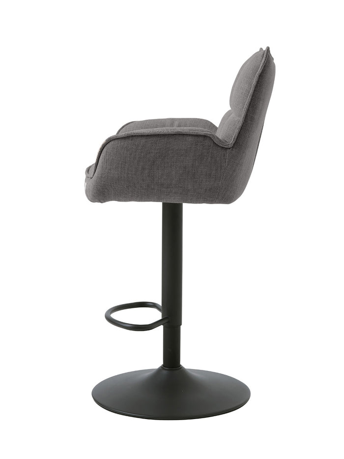 Giga Living - Barstoel Grijs Stof - Verstelbaar - Marilla - Set van 2