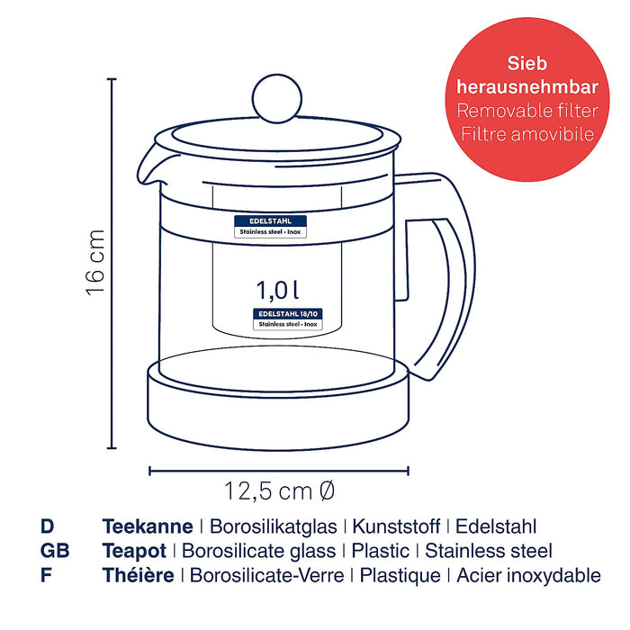Kela - Theepot 1 L, Zwart - Kela | Auron
