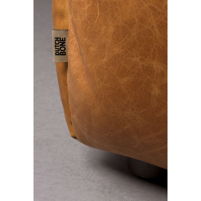 Dutchbone Hackman 4,5-zitsbank Leer Cognac Bruin