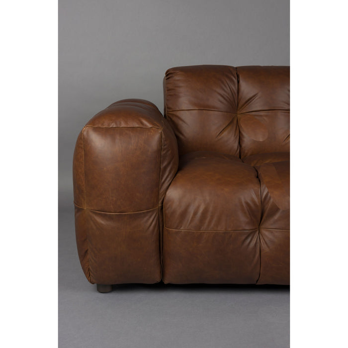 Dutchbone Hackman 4,5-zitsbank Leer Chocolade Bruin