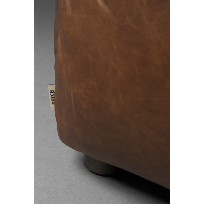 Dutchbone Hackman 4,5-zitsbank Leer Chocolade Bruin