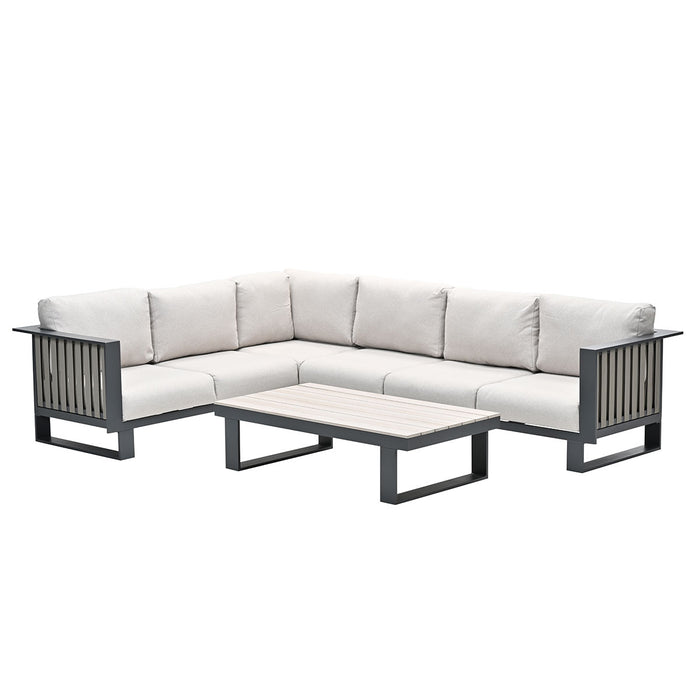 Garden Impressions Bologna lounge hoekset - 4-delig-carbon black-taupe