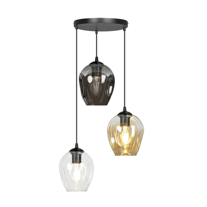 Loft46 3-lichts hanglamp Noah rond