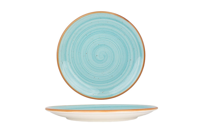 Bonna Gebaksbord - Aqua - Porselein - 23 cm - set van 6