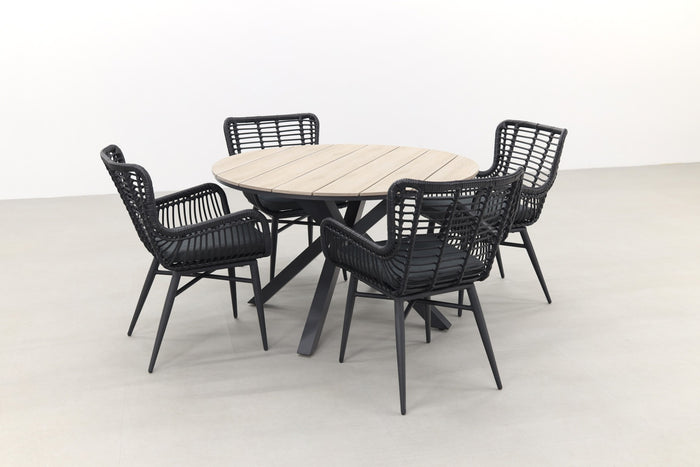 Jasmine black | GI Edison 122 cm. - ronde tuinset