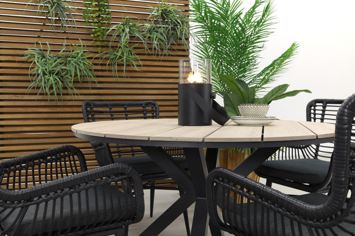 Jasmine black | GI Edison 122 cm. - ronde tuinset