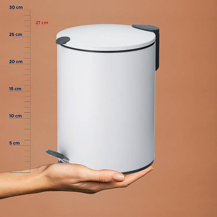 Kela Pedaal Afvalemmer, 5 L, Wit | Mats