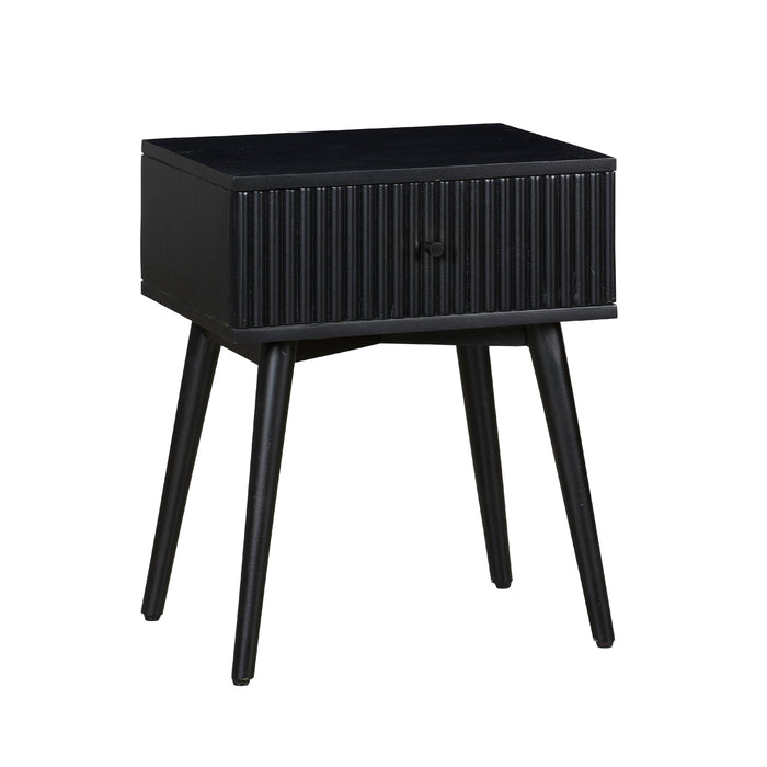 Nachtkastje Sem - Zwart - Hout - 45x55x35cm (BxHxD)