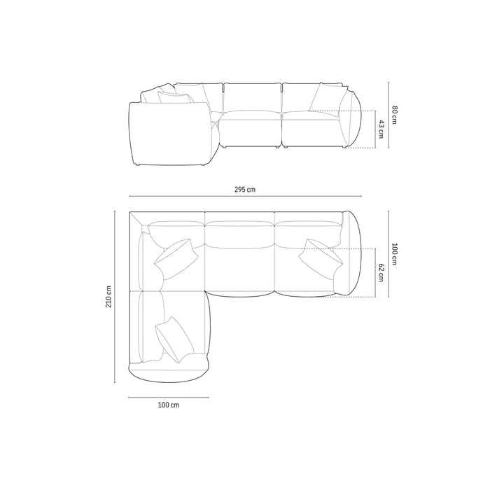 Micadoni Hoekbank Chris 4-zits links velvet
