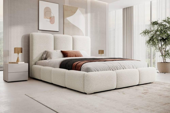 NADUVI Collection Bedframe Briar bouclé met opbergvak 180x200