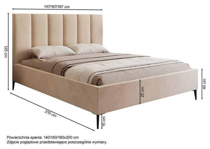 NADUVI Collection Bedframe Carolina met opbergvak velvet 140x200