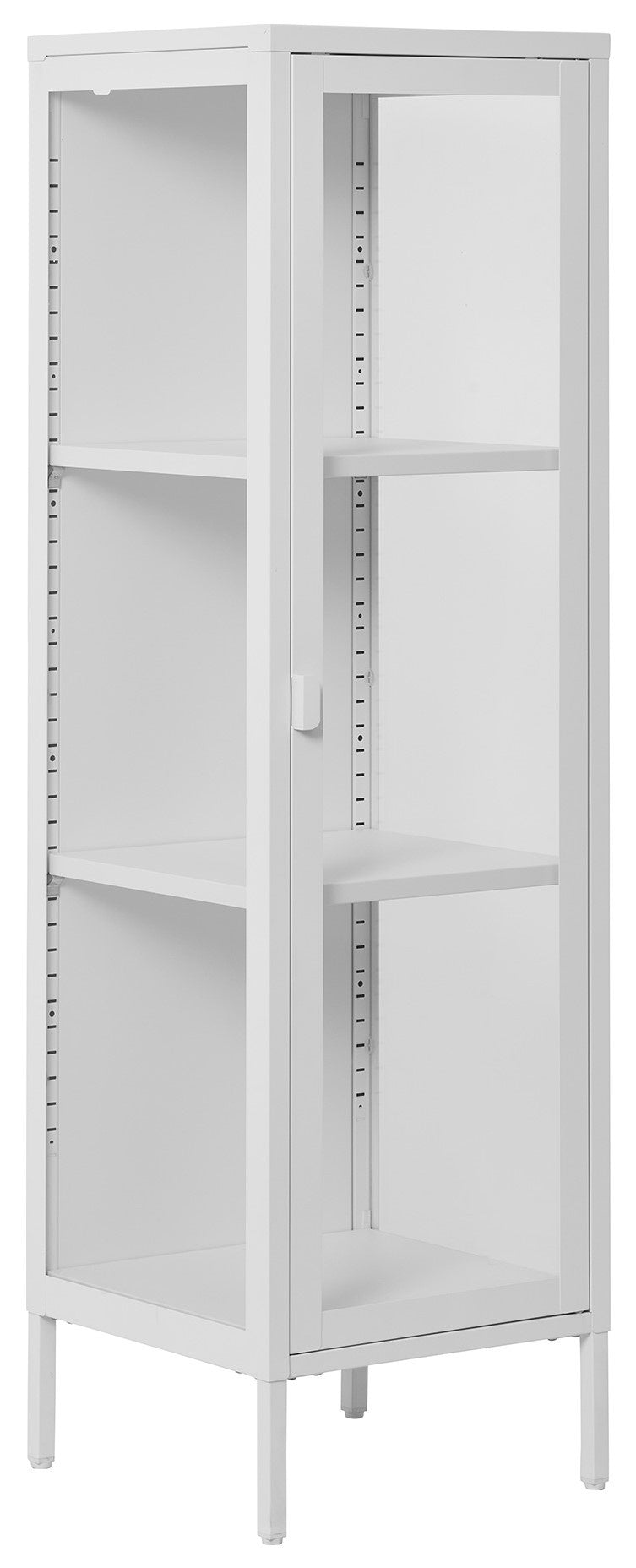 House Nordic Brisbane Wit | Glas Vitrinekast Slim H140 cm