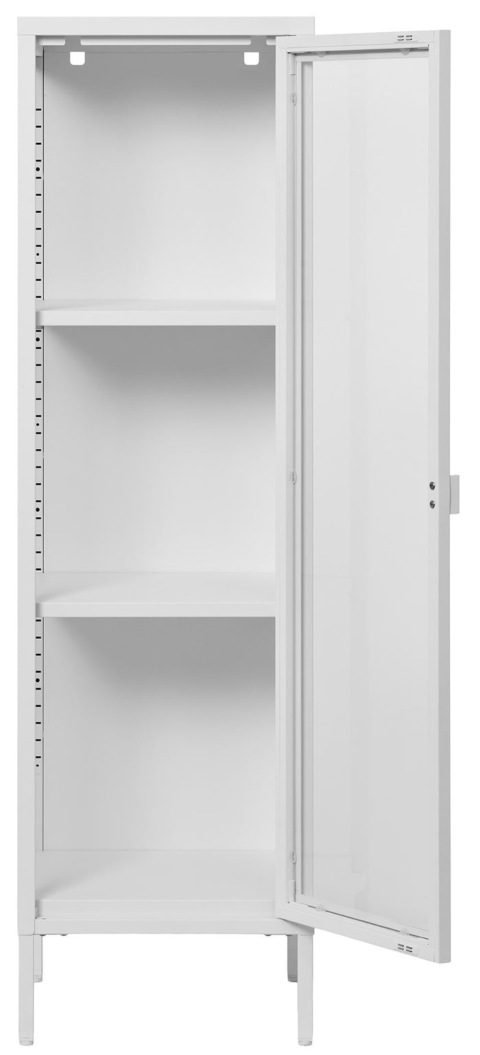 House Nordic Brisbane Wit | Glas Vitrinekast Slim H140 cm