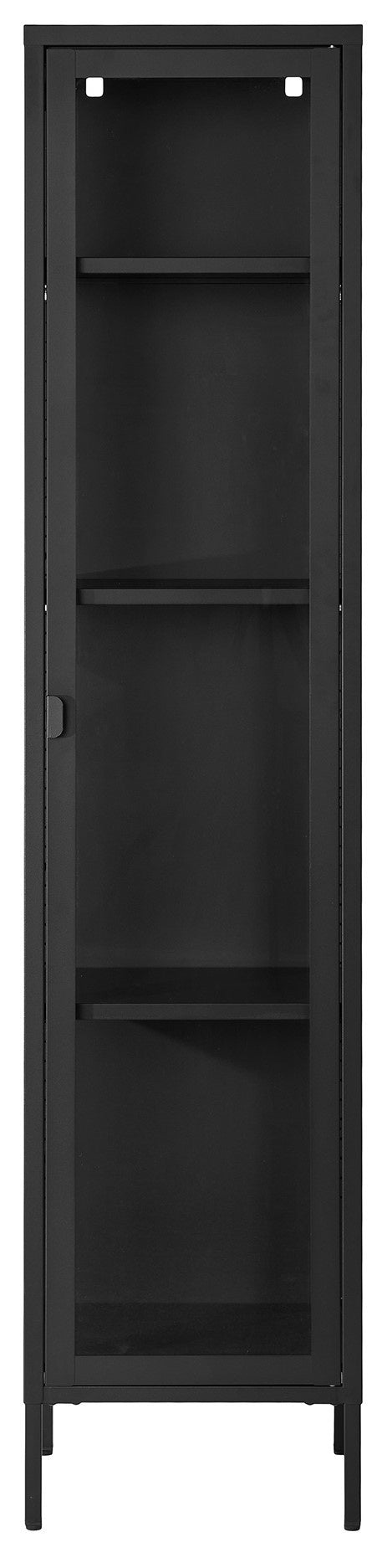 House Nordic Brisbane Zwart | Glas Vitrinekast Slim H180 cm