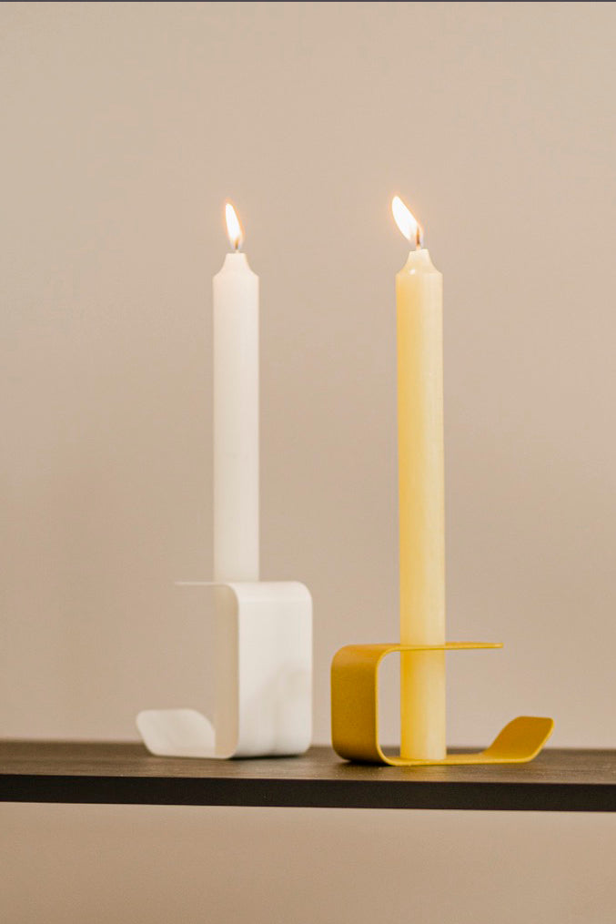 noo.ma FLEC kaarsenhouder - low - Gold Green