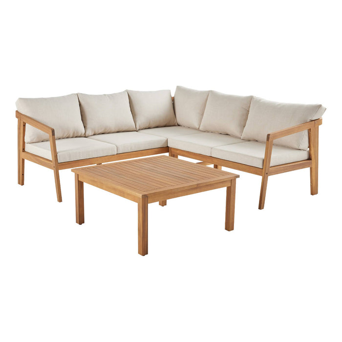 sweeek - Hoek tuinset van acacia voor 5 personen