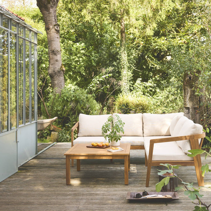 sweeek - Hoek tuinset van acacia voor 5 personen