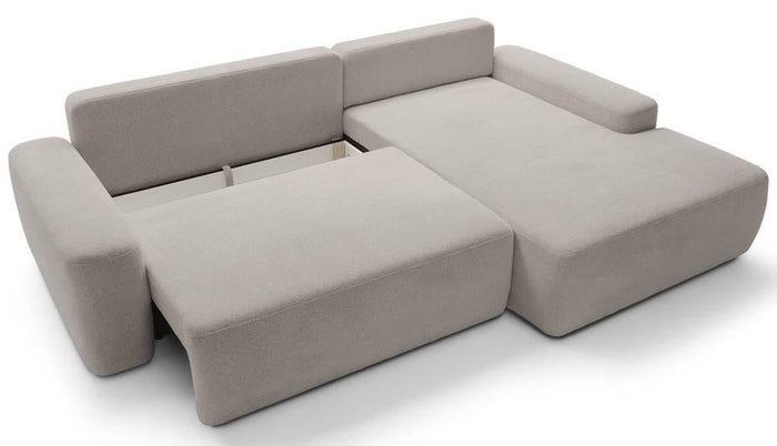 NADUVI Collection Hoekslaapbank Elis rechts met opbergvak chenille