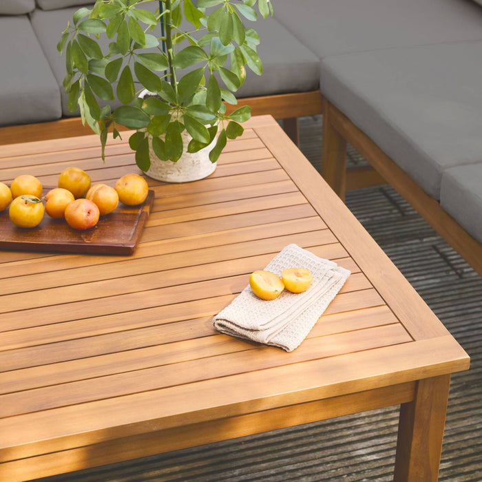 sweeek - Hoek tuinset van acacia voor 5 personen