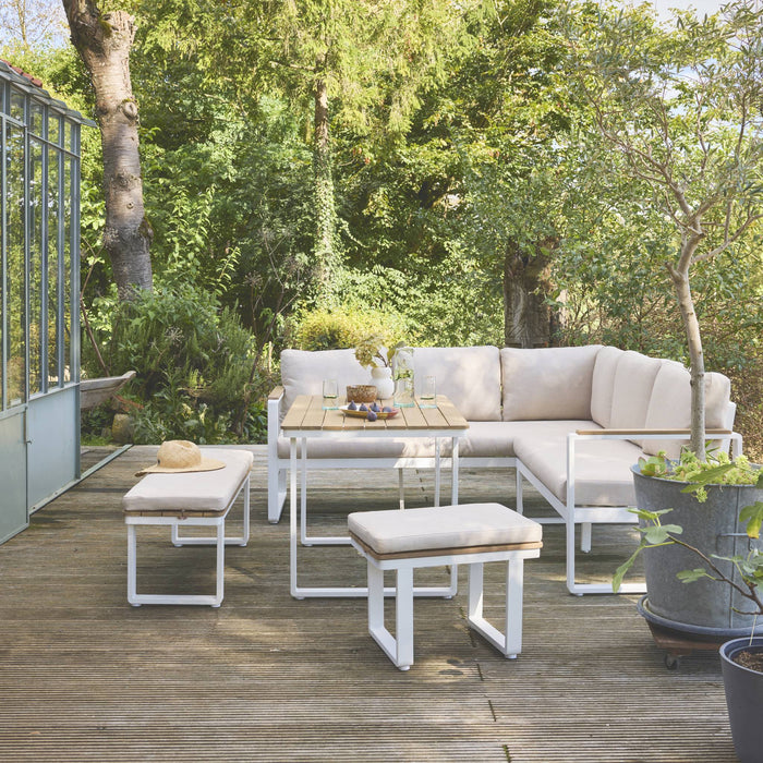 sweeek - Tuinset voor 8 personen van acaciahout en aluminium