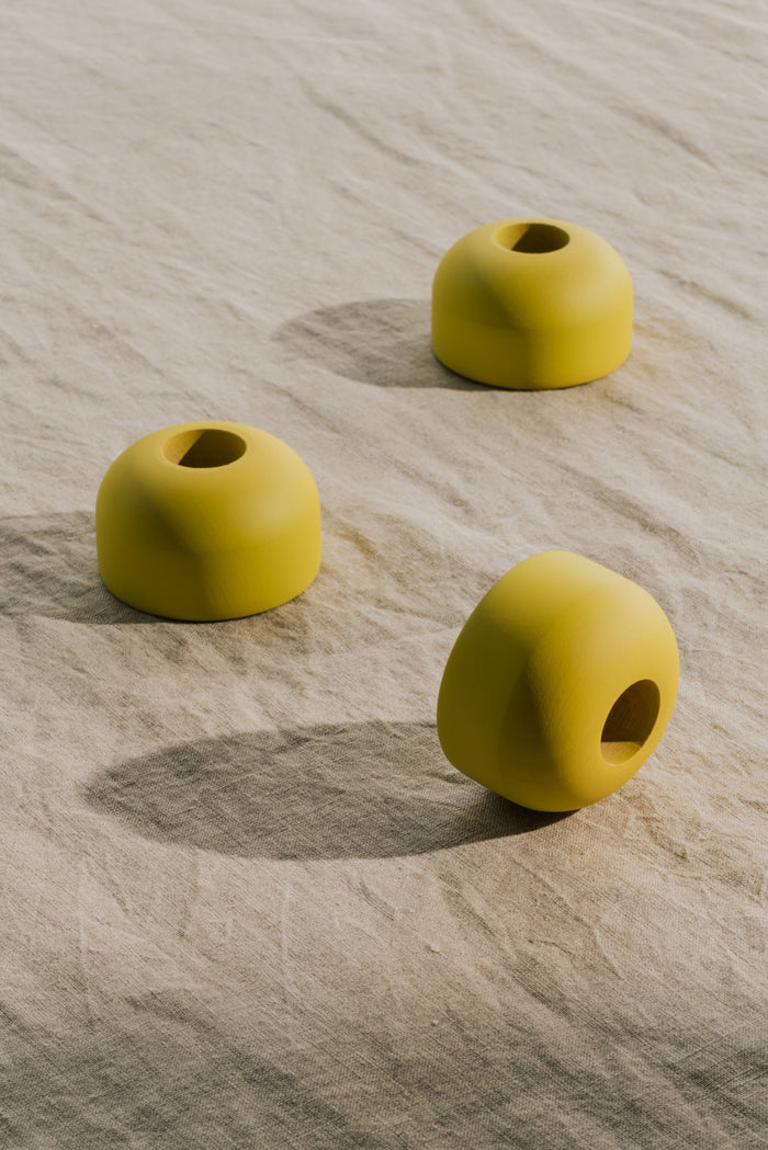 noo.ma LUMS kaarsenhouders set van 3 - Yellow Mellow