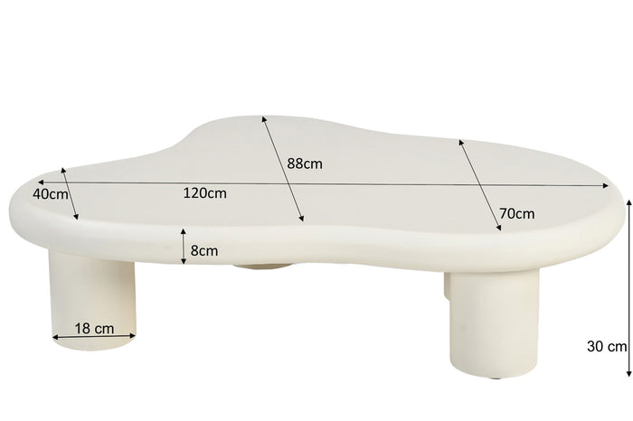 Livingfurn - Salontafel Ivoor Beton - 120x88x30cm - Feline