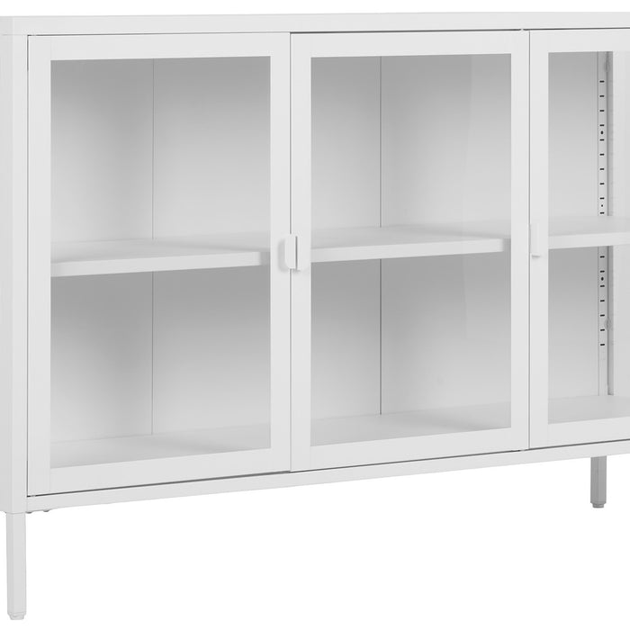 House Nordic Brisbane Wit | Glas Dressoir W140 cm