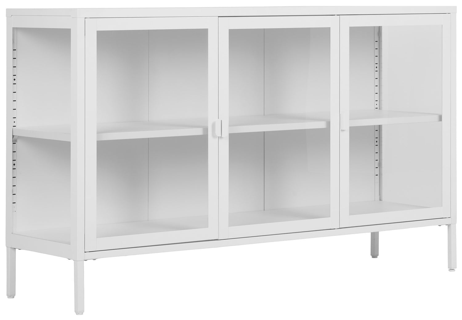 House Nordic Brisbane Wit | Glas Dressoir W140 cm