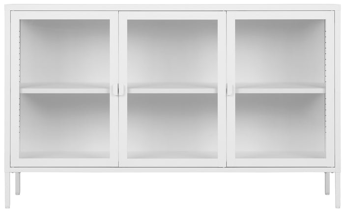 House Nordic Brisbane Wit | Glas Dressoir W140 cm