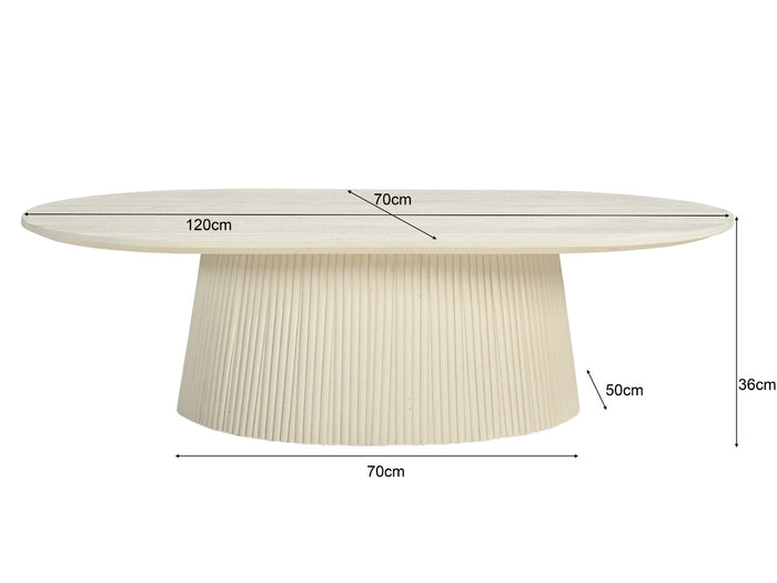 Livingfurn - Salontafel Ivoor Mangohout - 120x70x36cm - Patrice