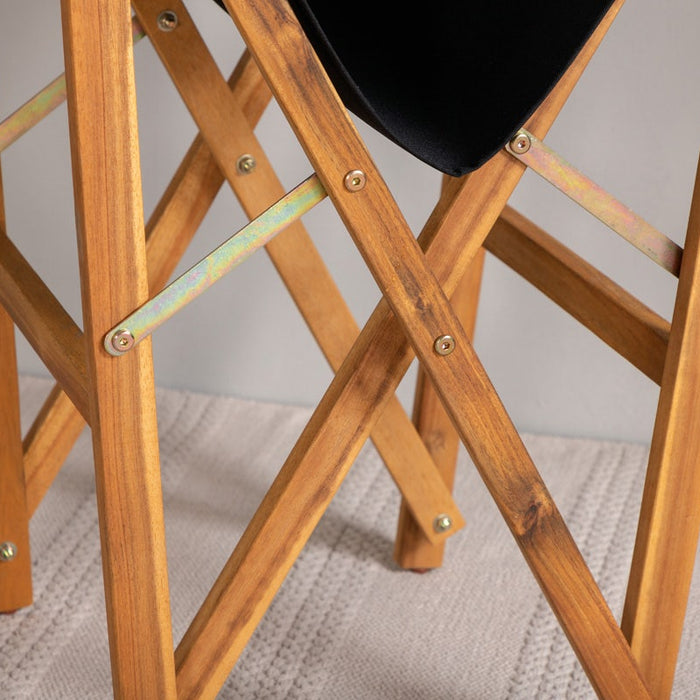 Nest outdoor Alba inklapbare houten tuinstoel zwart - met armleuningen