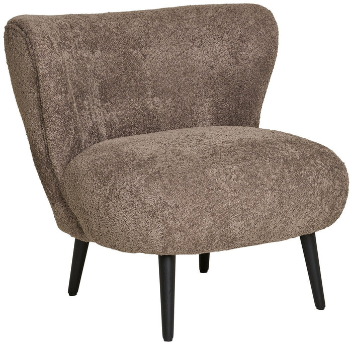 House Nordic Covelo Bruin Bouclé Loungestoel