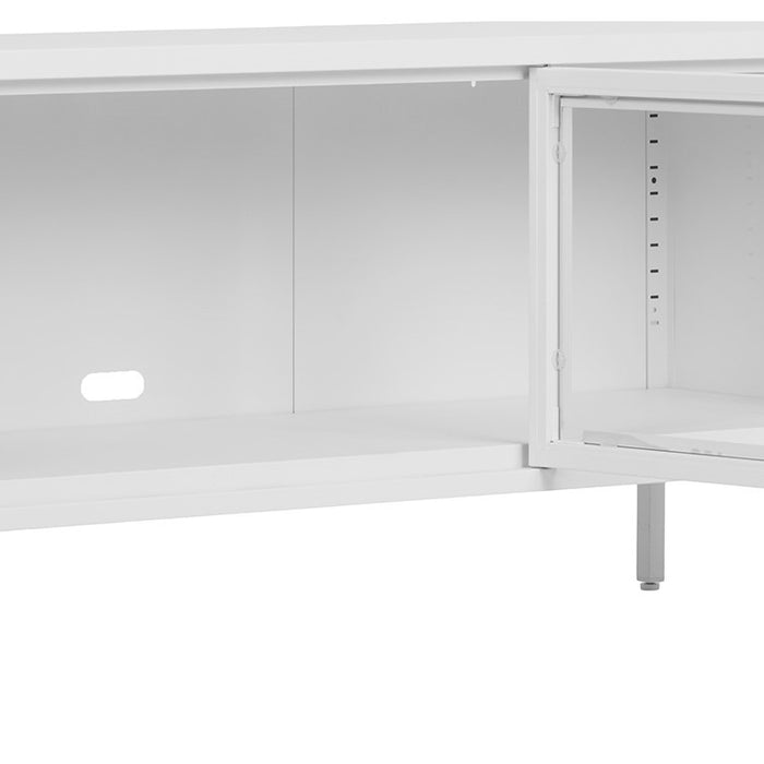 House Nordic Brisbane Wit | Glas TV-Meubel W130 cm