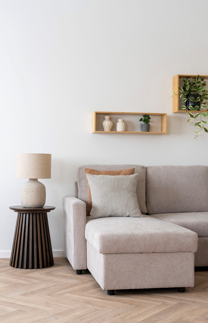 House Nordic Belfast Zand 2-Zits + Chaise Lounge Slaapbank