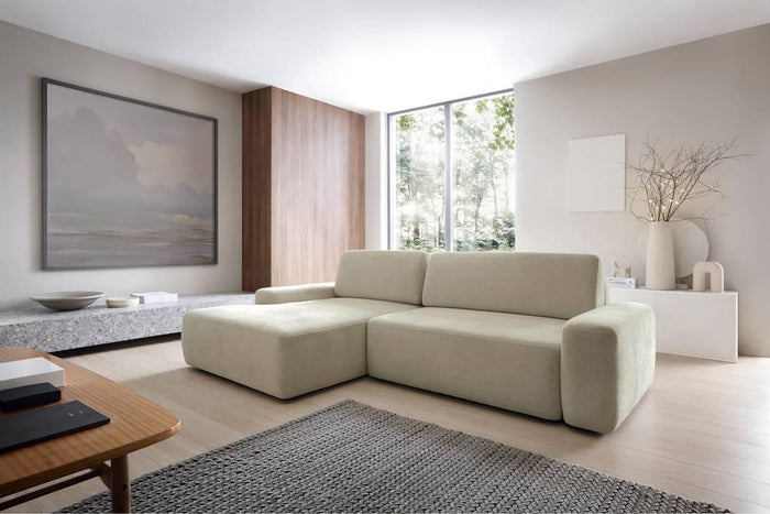 NADUVI Collection Hoekslaapbank Elis links met opbergvak chenille