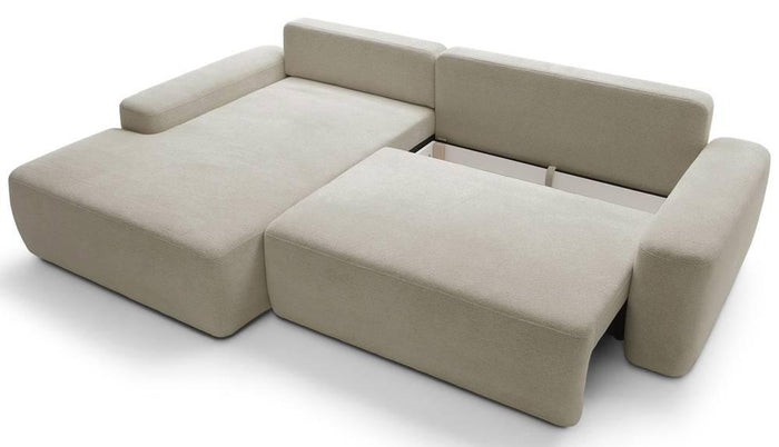 NADUVI Collection Hoekslaapbank Elis links met opbergvak chenille