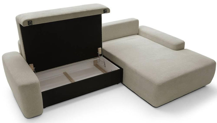 NADUVI Collection Hoekslaapbank Elis rechts met opbergvak chenille