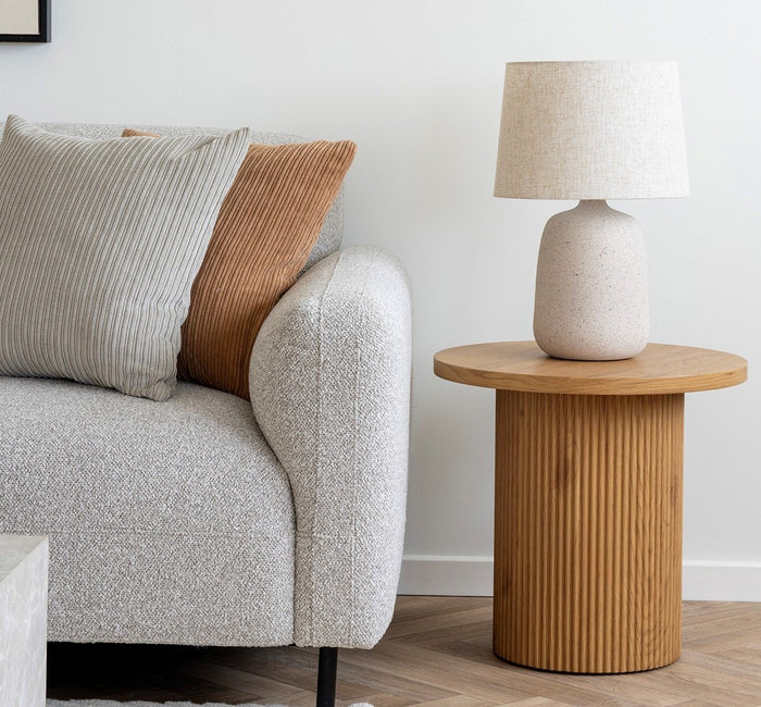 House Nordic Salvador Lichtgrijs Bouclé 2-Zits + Chaise Lounge Links