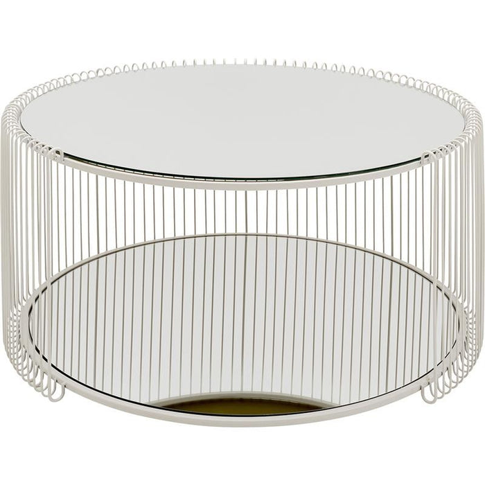 Kare Design Wire Double Salontafel - beige - Ø80cm