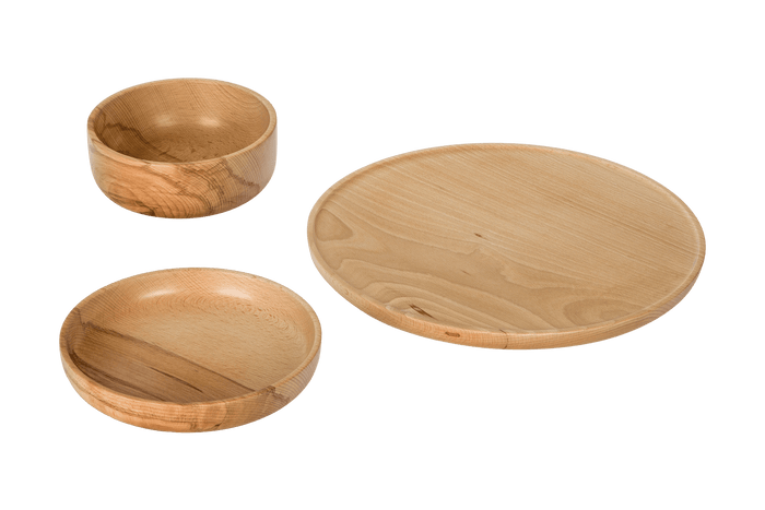 noo.ma OUL bord en kom set van 3 - Beechwood