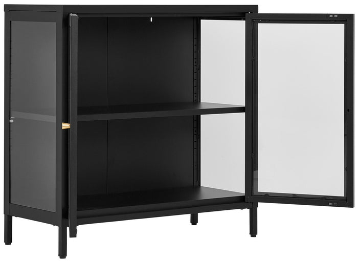 House Nordic Dalby Zwart | Glas Opbergkast 2-Deuren