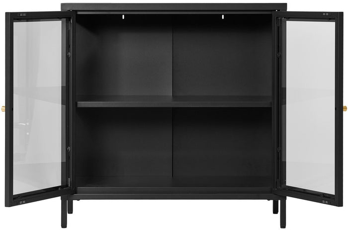 House Nordic Dalby Zwart | Glas Opbergkast 2-Deuren