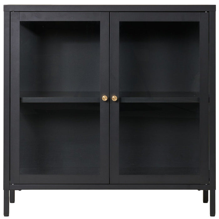 House Nordic Dalby Zwart | Glas Opbergkast 2-Deuren